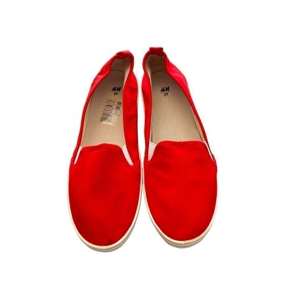 H&M red flat sneakers size 8.5 - Picture 1 of 9